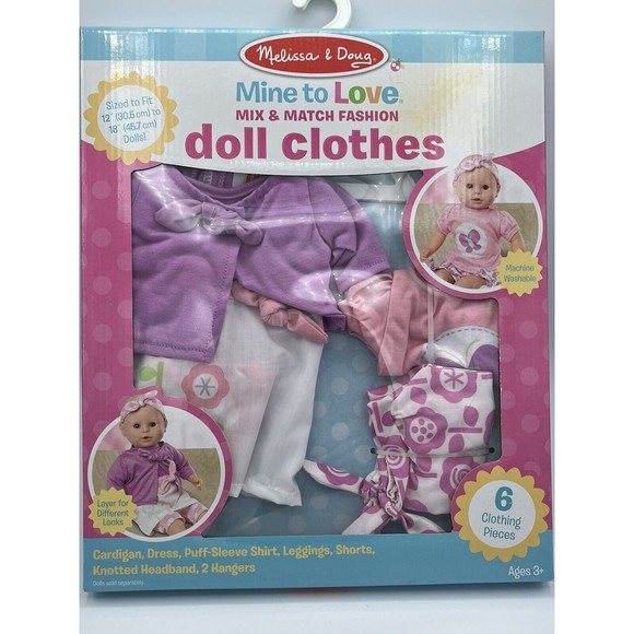 Doll Clothes Melissa & Doug Mine To Love: Mix & Match Fashion 6 Piece (Ages 3+) - Picture 1 of 16